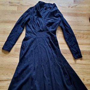 Club Monaco Black Wrap-Style / Kimono Front Dress